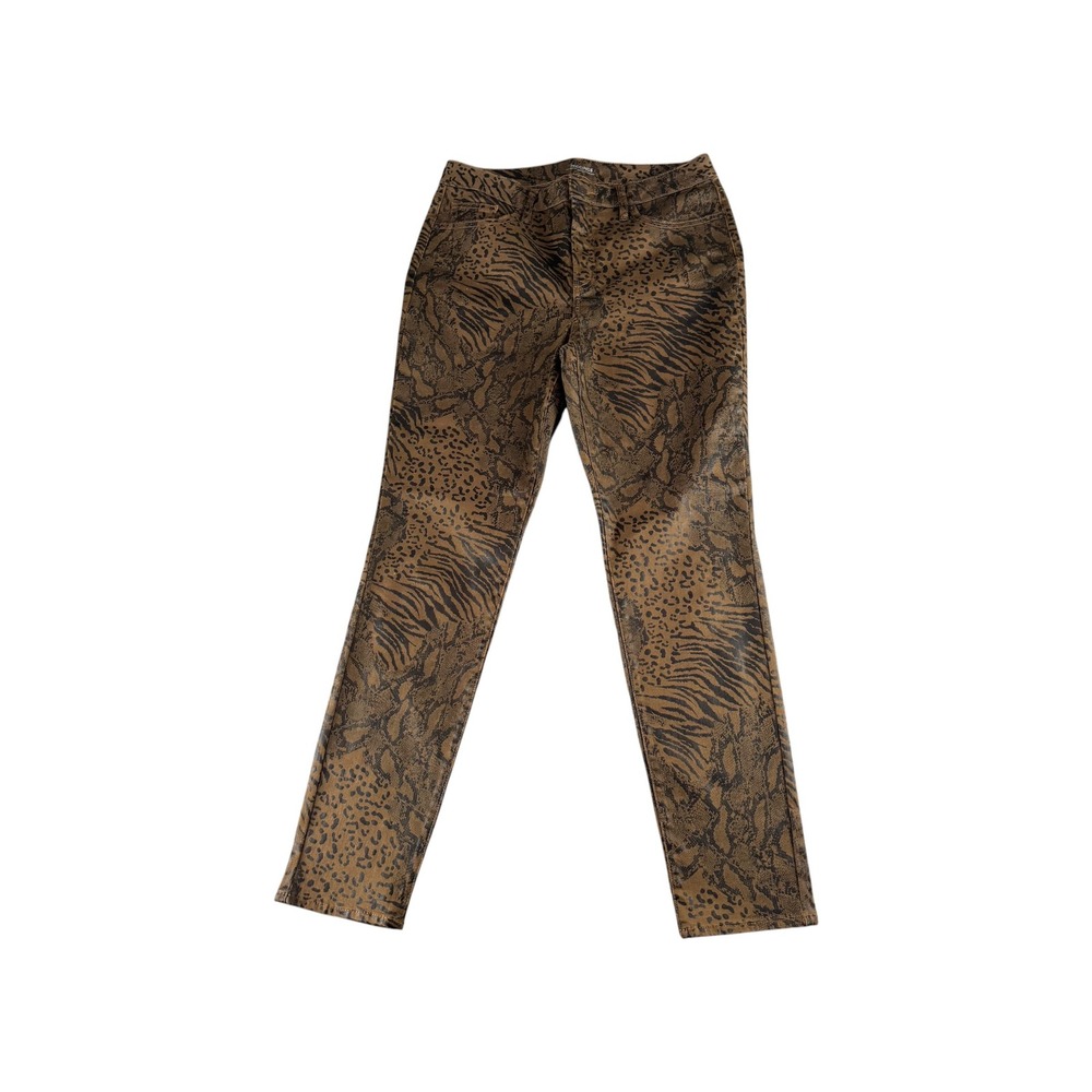 Chico's Mixed Animal Print Jeggings Brown Leopard Snake Zebra Slim‎ Size 0.5R 6R